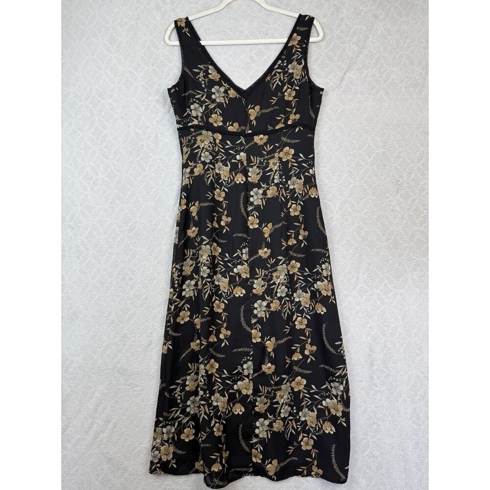 Vtg Y2K Old Navy Babydoll Maxi Dress 6 Neutral Whimsical Dark Romantic Fairycore - Picture 3 of 9